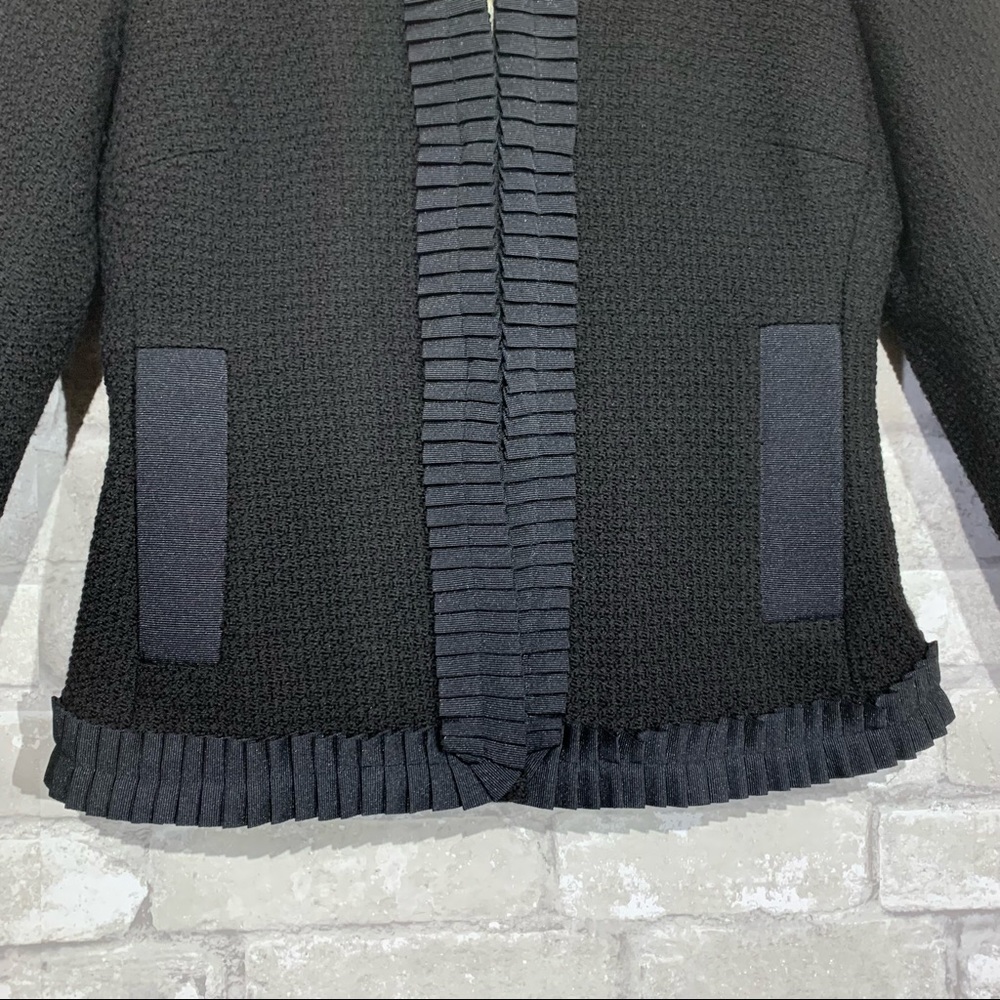 J. CREW WOOL BLEND BLAZER WITH RIBBON TRIM. HOOK AND LOOP CLOSURE. CUFF DETAIL. - Picture 5 of 11